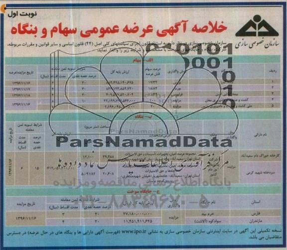 مزایده ,مزایده عرضه عمومی سهام و بنگاه ...