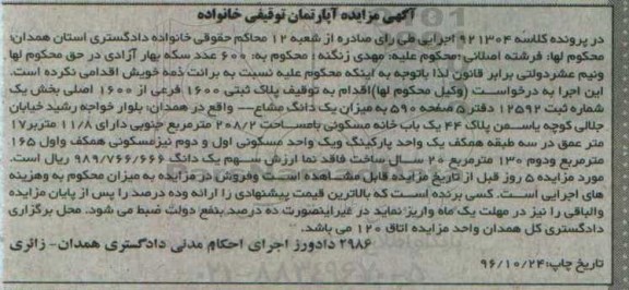 مزایده,مزایده پلاک ثبتی مساحت 208.2مترمربع