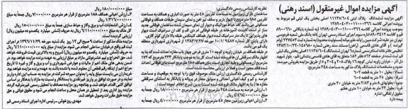 مزایده,مزایده ششدانگ پلاک ثبتی مساحت 248 متر