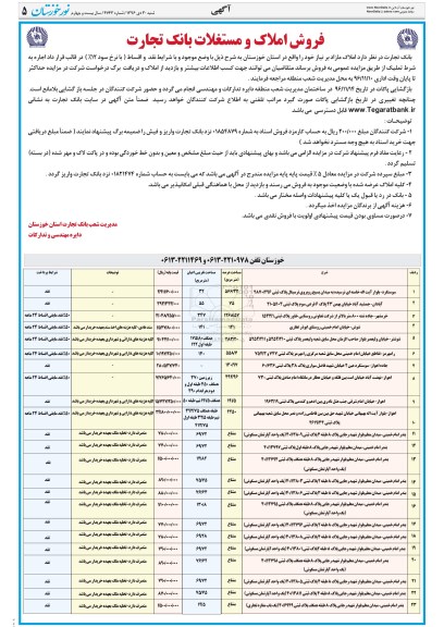 مزایده,مزایده فروش املاک مازاد استان خوزستان