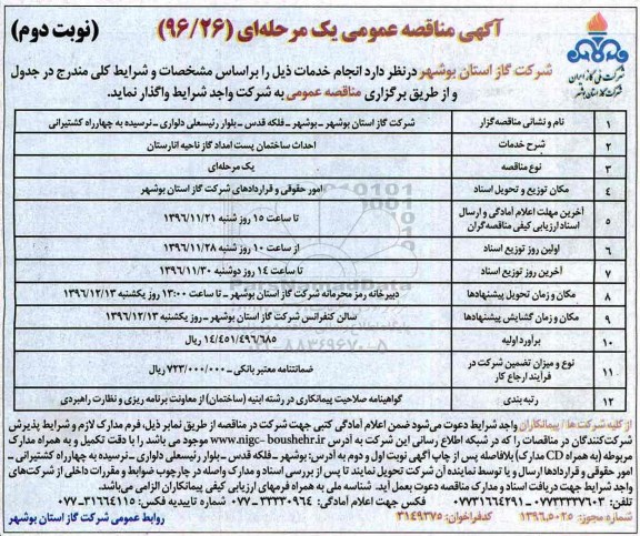 آگهی مناقصه عمومی یک مرحله ای، مناقصه احداث ساختمان ... - نوبت دوم