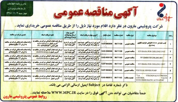 مناقصه , مناقصه افزایش ظرفیت تابلوی ...