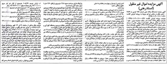 مزایده,مزایده ششدانگ پلاک ثبتی شماره 174 فرعی