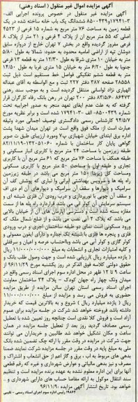 مزایده,مزایده ششدانگ یکباب خانه ساخته شده در زمین 76 متر