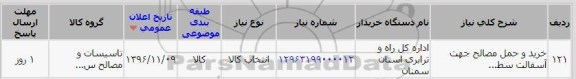 استعلام , استعلام خرید و حمل مصالح جهت آسفالت