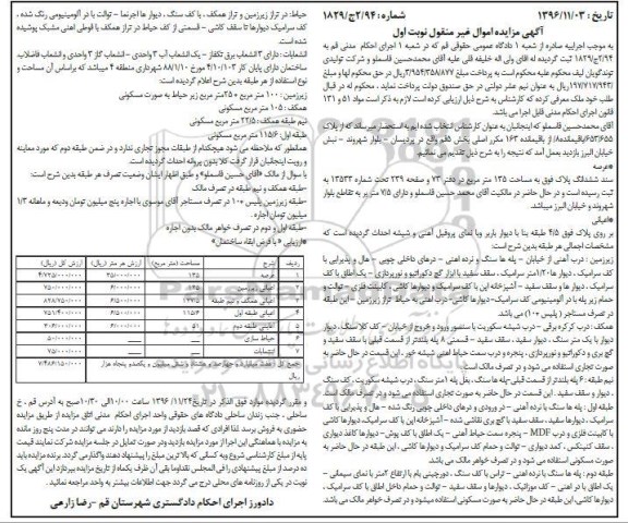 مزایده,مزایده پلاک 653/655 مساحت 135 مترمربع