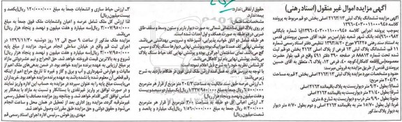 مزایده,مزایده ششدانگ پلاک ثبتی مساحت 204.30متر
