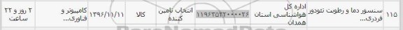 استعلام,استعلام سنسور دما و رطوبت تئودور فردری ....