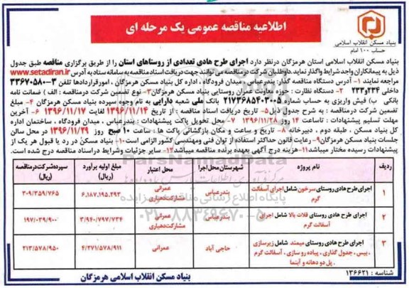 مناقصه, مناقصه اجرای آسفالت، زیرسازی، جدول گذاری، پیاده رو سازی.... 