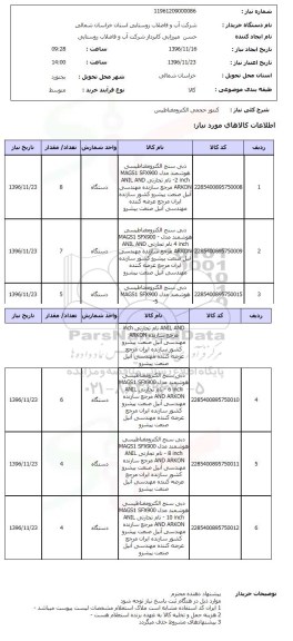 استعلام , استعلام کنتور حجمی الکترومغناطیس