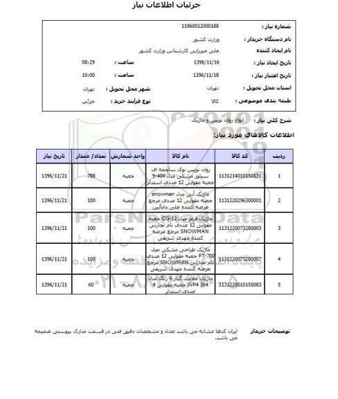 استعلام، استعلام روان نویس و ماژیک 