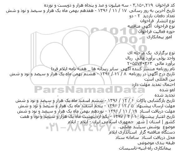 مناقصه پوشش سیلبند مصلی   