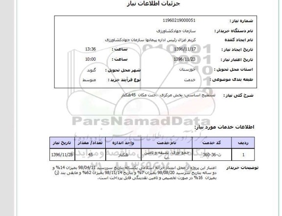 استعلام , استعلام تسطیح اساسی - بخش مرکزی