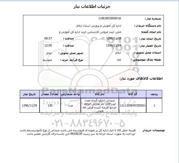 استعلام، اداره کل پزشکی قانونی استان تهران