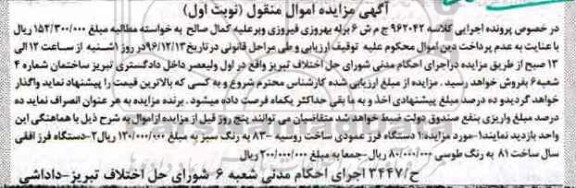 مزایده, مزایده دستگاه فرز افقی و عمودی