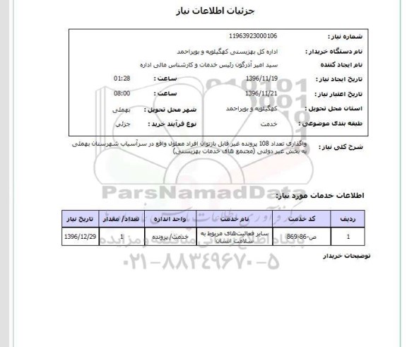 استعلام ، استعلام واگذاری تعداد 108 پرونده غیر قابل بازتوان افراد معلول