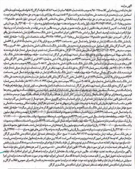مزایده ,مزایده ششدانگ سه دستگاه آپارتمان 