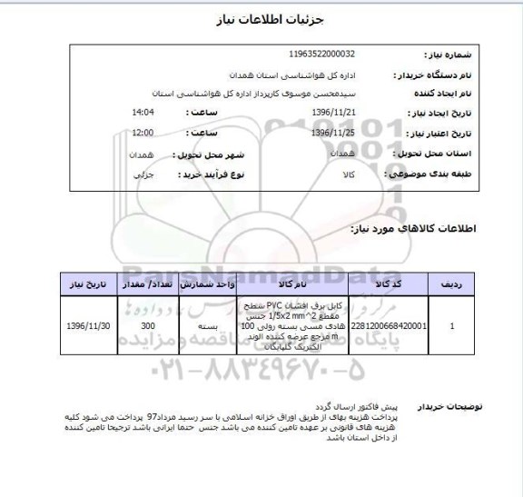 استعلام ,استعلام کابل برق