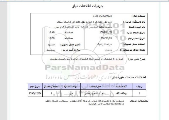 استعلام، استعلام خرید چراغ چشمک زن و پلیس مجازی