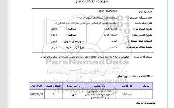 استعلام,استعلام عملیات ترویج و توانمندسازی جوامع ...