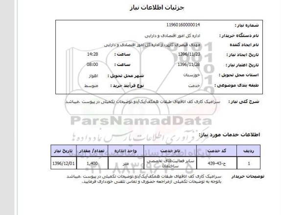 استعلام , استعلام سرامیک کاری