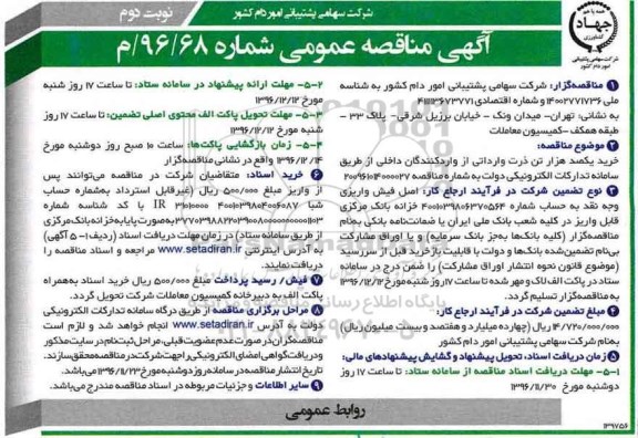مناقصه خرید یکصد هزار تن ذرت وارداتی...نوبت دوم