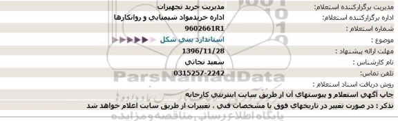 استعلام ، استعلام استاندارد پینی شکل 