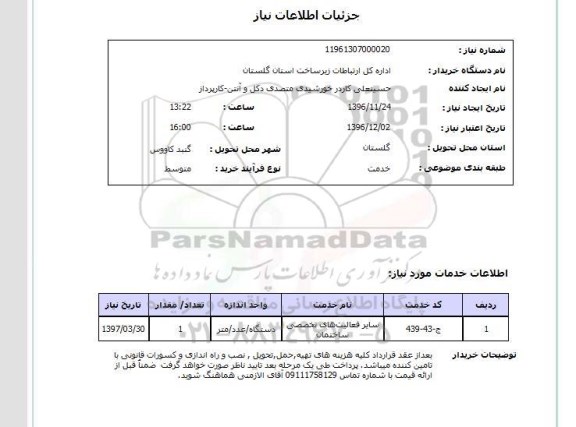 استعلام, استعلام سایر فعالیت های تخصصی ساختمان 