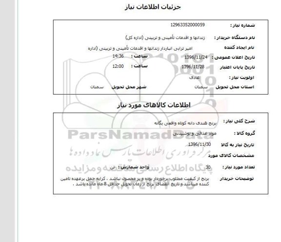 استعلام , استعلام برنج هندی 