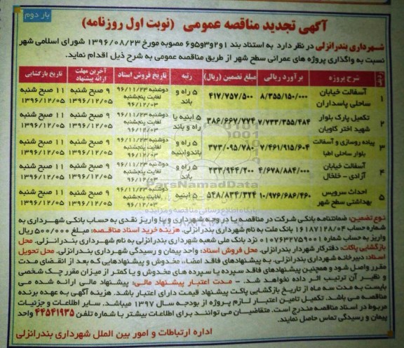 تجدید مناقصه ,تجدید مناقصه واگذاری پروژه های عمرانی طرح شهر ... بار دوم