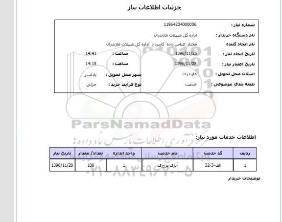 استعلام, استعلام استعلام آبزی پروری 