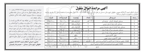 مزایده, مزایده صندلی کوچک گردان ....