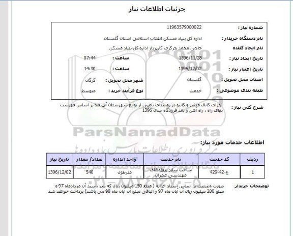 استعلام,استعلام اجرای کانال متغیر و کانیو ...