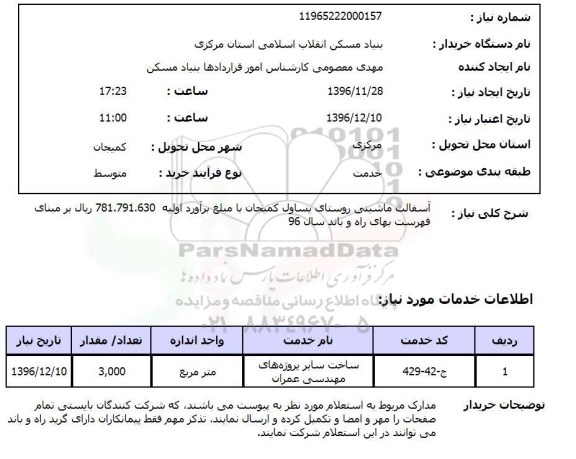 استعلام ، استعلام آسفالت ماشینی
