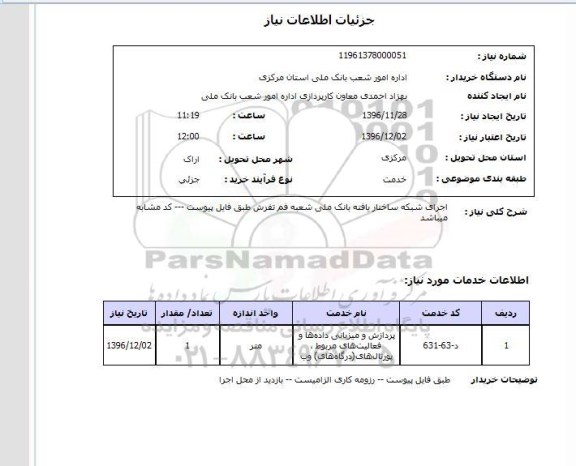استعلام ,استعلام اجرای شبکه ساختار یافته ...