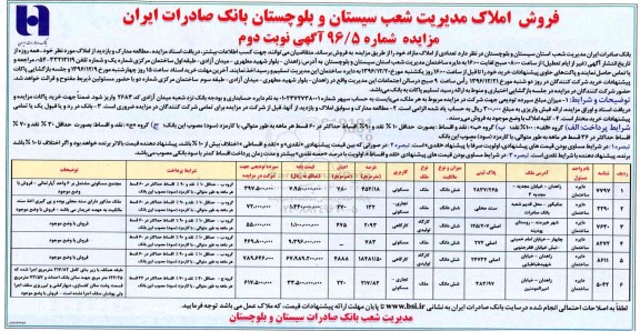 مزایده,مزایده فروش تعدادی از املاک نوبت دوم 