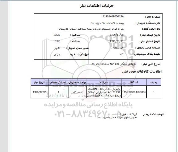 استعلام کارواش خانگی bar110 مدل AC-20130