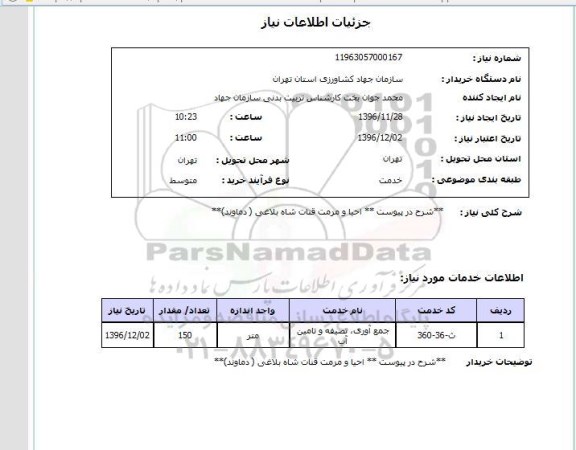 استعلام احیا و مرمت قنات شاه بلاغی...