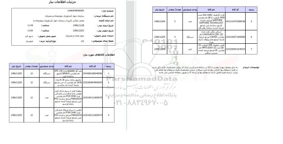 استعلام بلندگو، مانیتور رایانه، صفحه کلید با سیم و ...