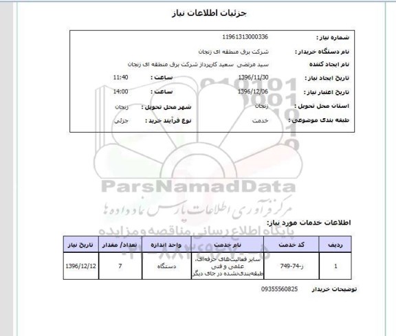 استعلام ,استعلام سایر فعالیت های حرفه ای