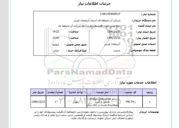 استعلام ,استعلام سایر فعالیت های حرفه ای و ...