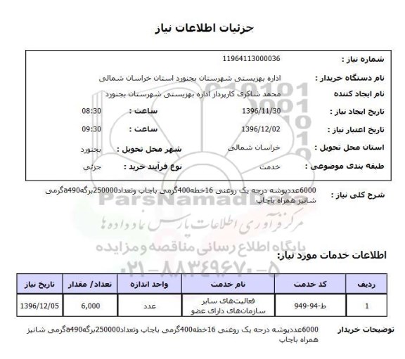 استعلام ,استعلام ۶۰۰۰ عدد پوشه درجه یک روغنی و ...