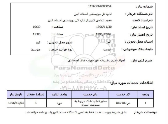 استعلام ,استعلام اجرای طرح راهبردی