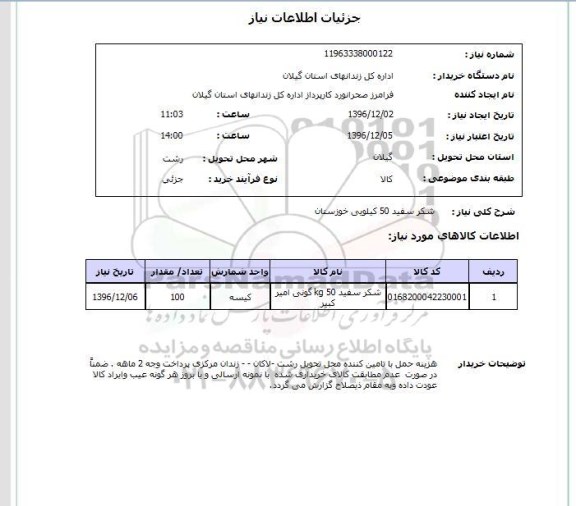 استعلام,استعلام شکر سفید 50 کیلویی 