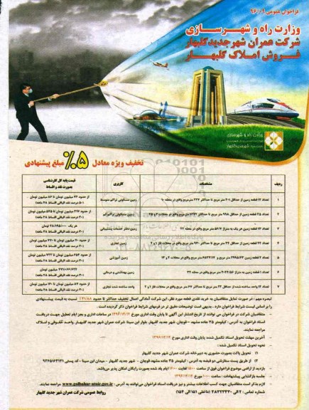 مزایده,مزایده فروش املاک گلبهار فراخوان عمومی