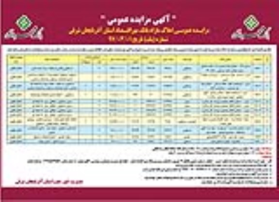 مزایده,مزایده فروش املاک مازاد شماره یک