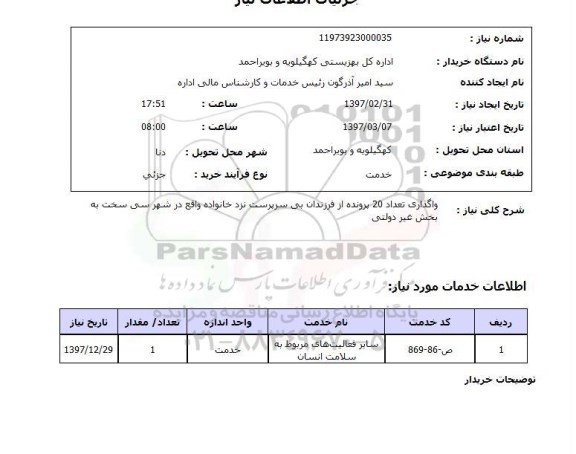 استعلام, استعلام واگذاری پرونده ...