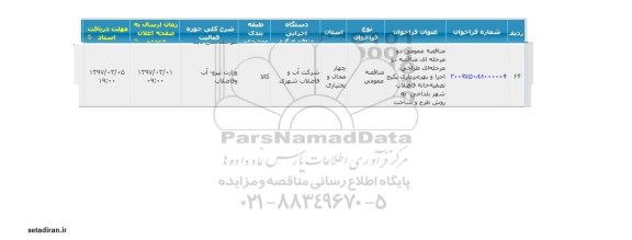 فراخوان , فراخوان طراحی ، اجرا و بهره برداری ، پکیج تصفیه خانه فاضلاب