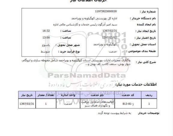 استعلام, استعلام تعمیرات ادارات...