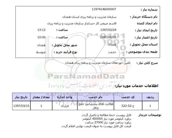 استعلام, استعلام تامین خودروهای ....